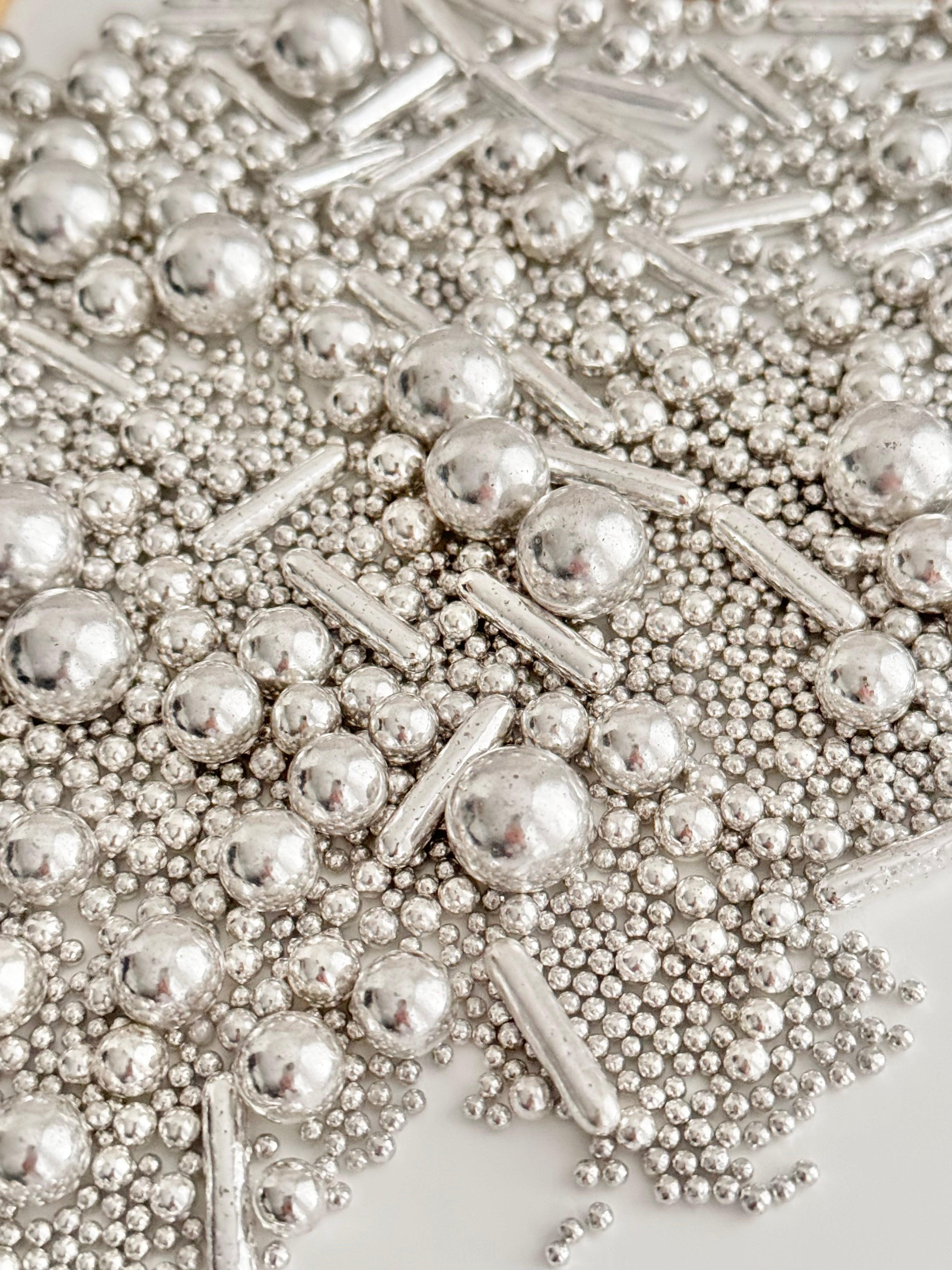 Shop Silver Metallic Sprinkles Mix for Cakes & Cupcakes