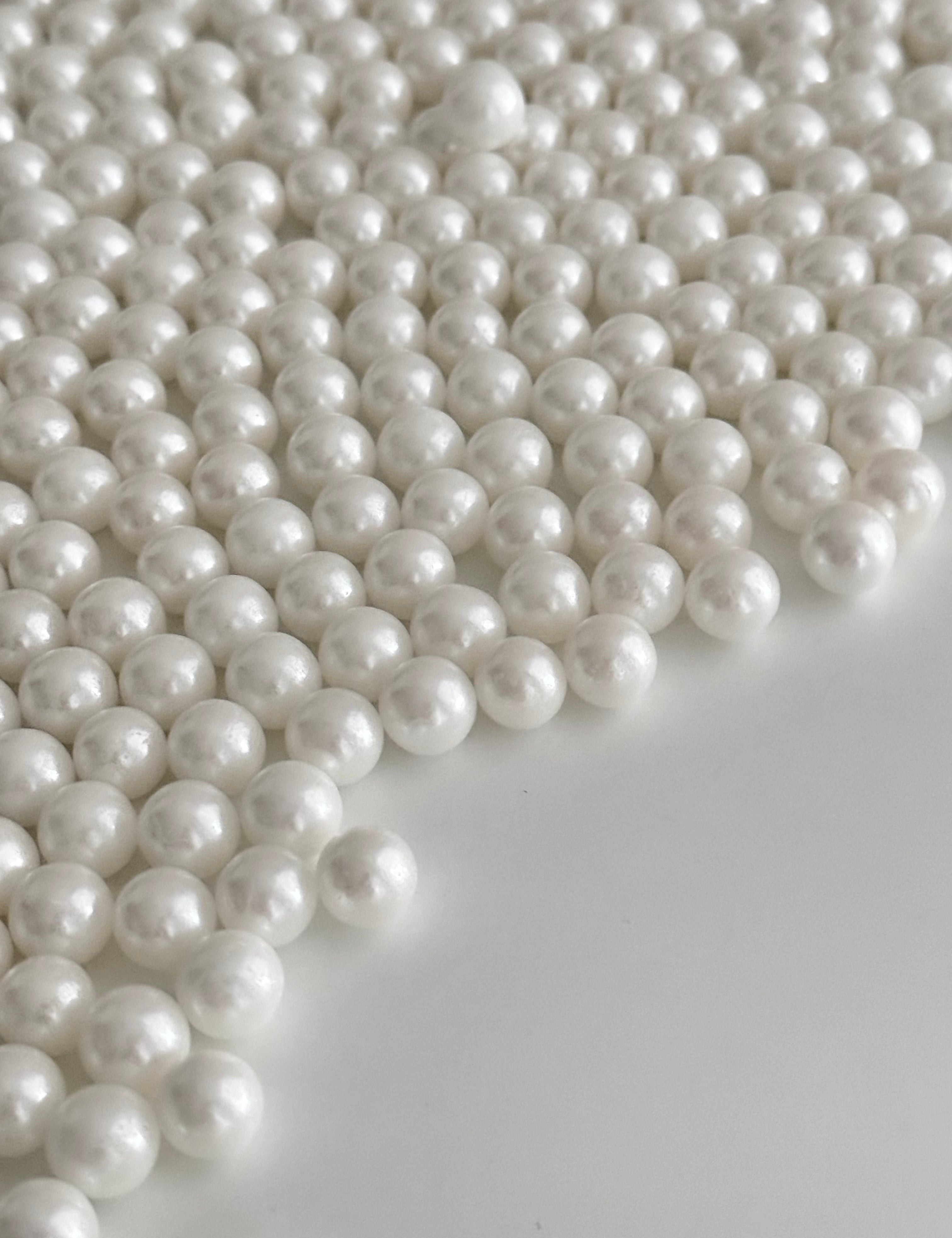 White Pearl Sprinkles 10mm - Sugary Solutions