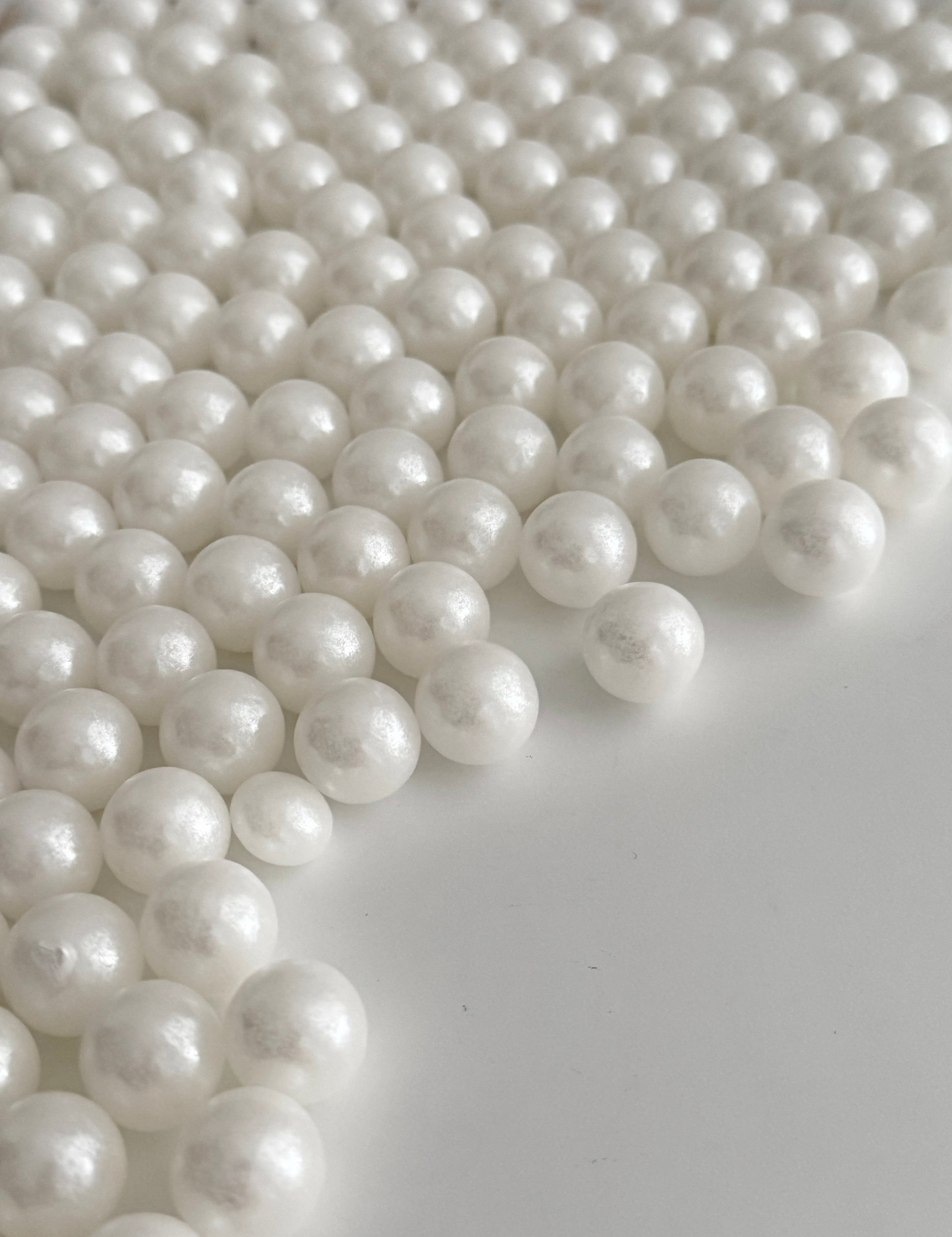 White Pearl Sprinkles 14mm - Sugary Solutions