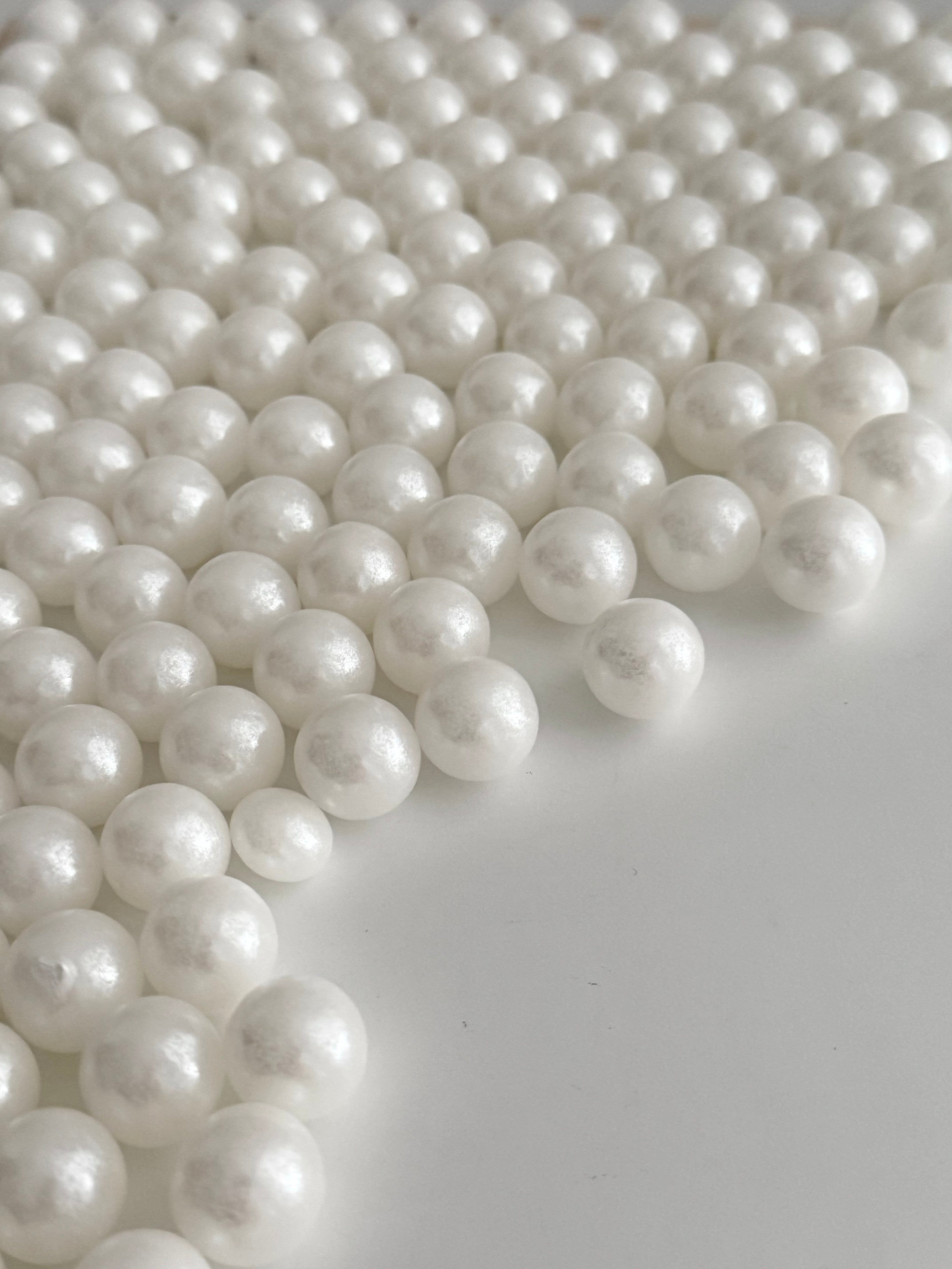 White Pearl Sprinkles 14mm - Sugary Solutions