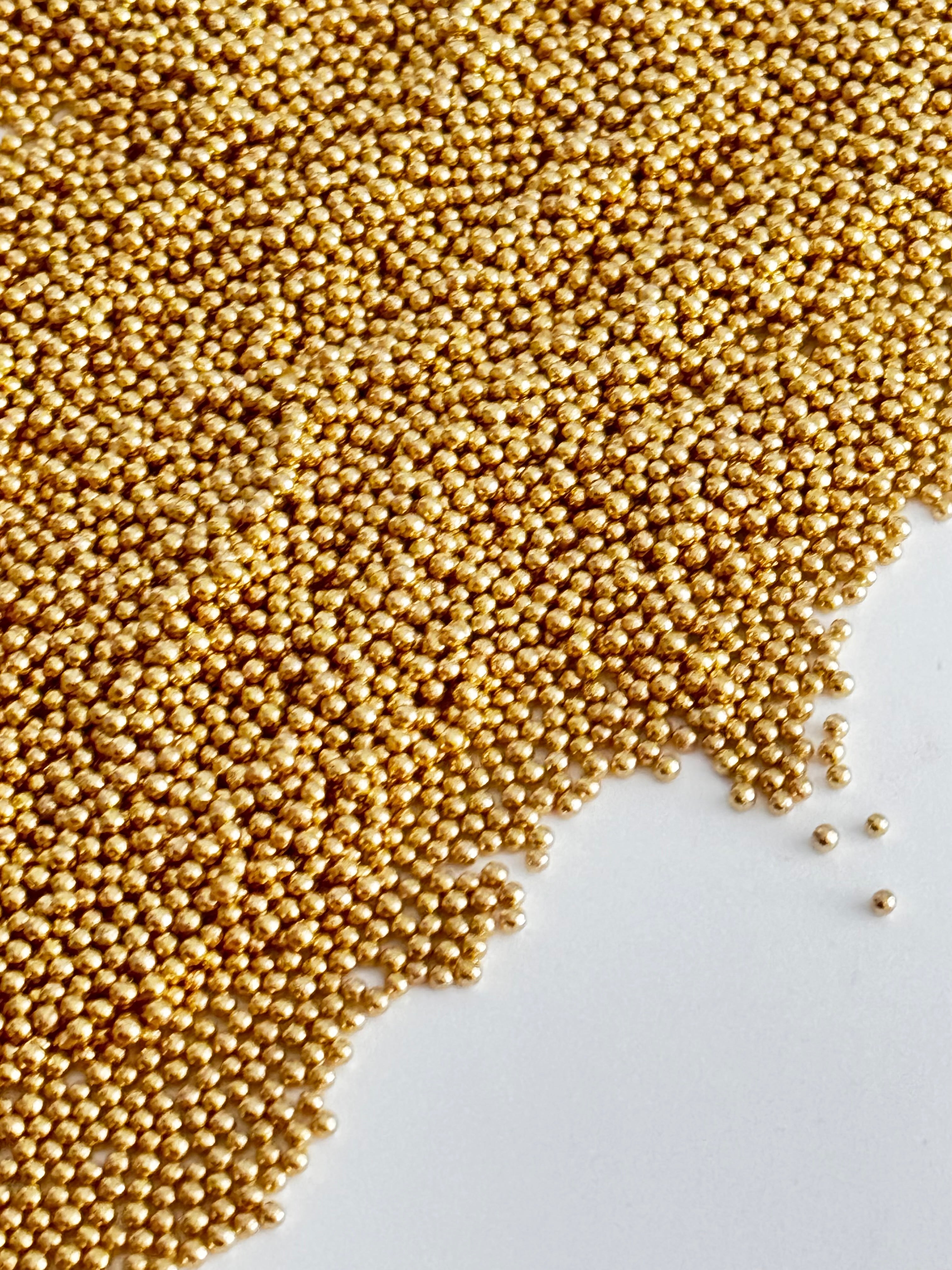 Gold Metallic Sprinkles 2mm - Sugary Solutions