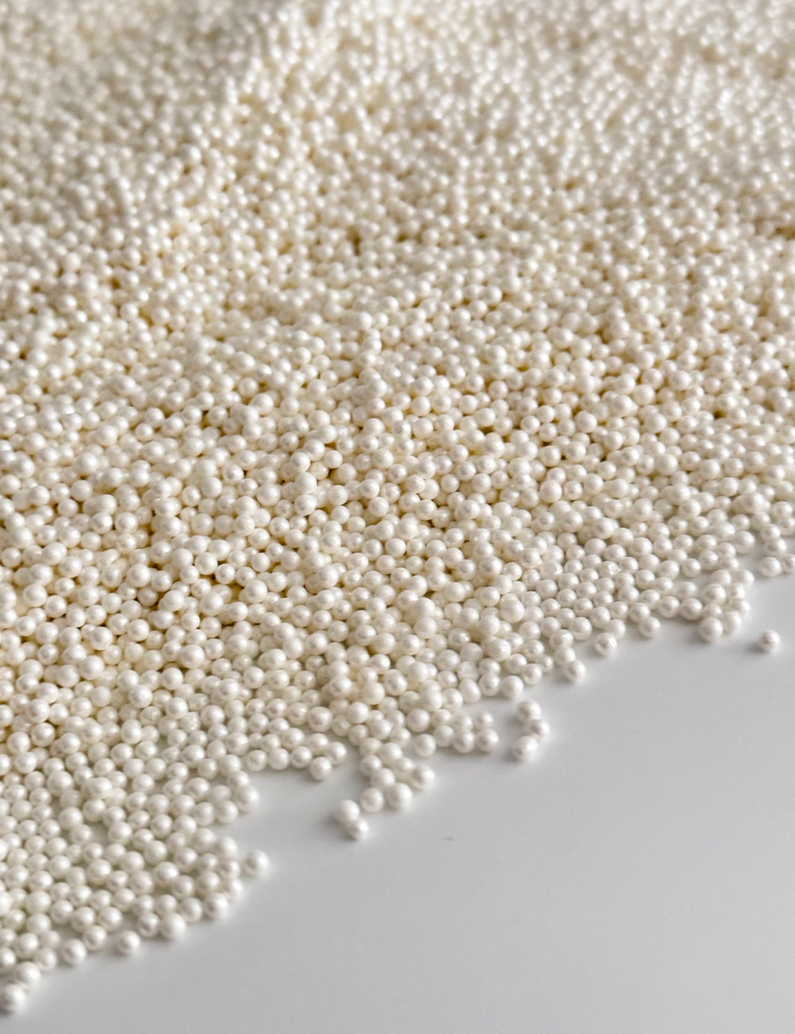 White Pearl Sprinkles 2mm - Sugary Solutions