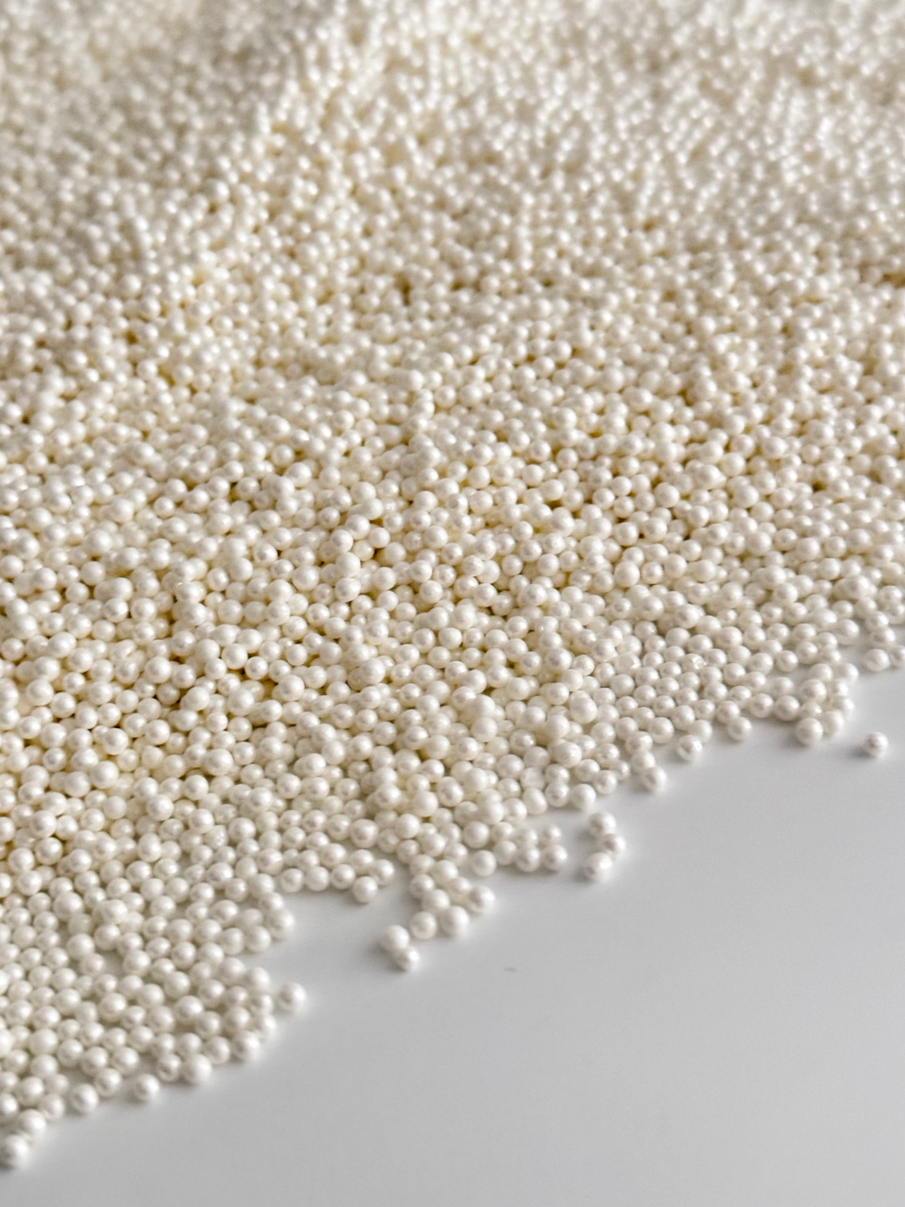 White Pearl Sprinkles 2mm - Sugary Solutions