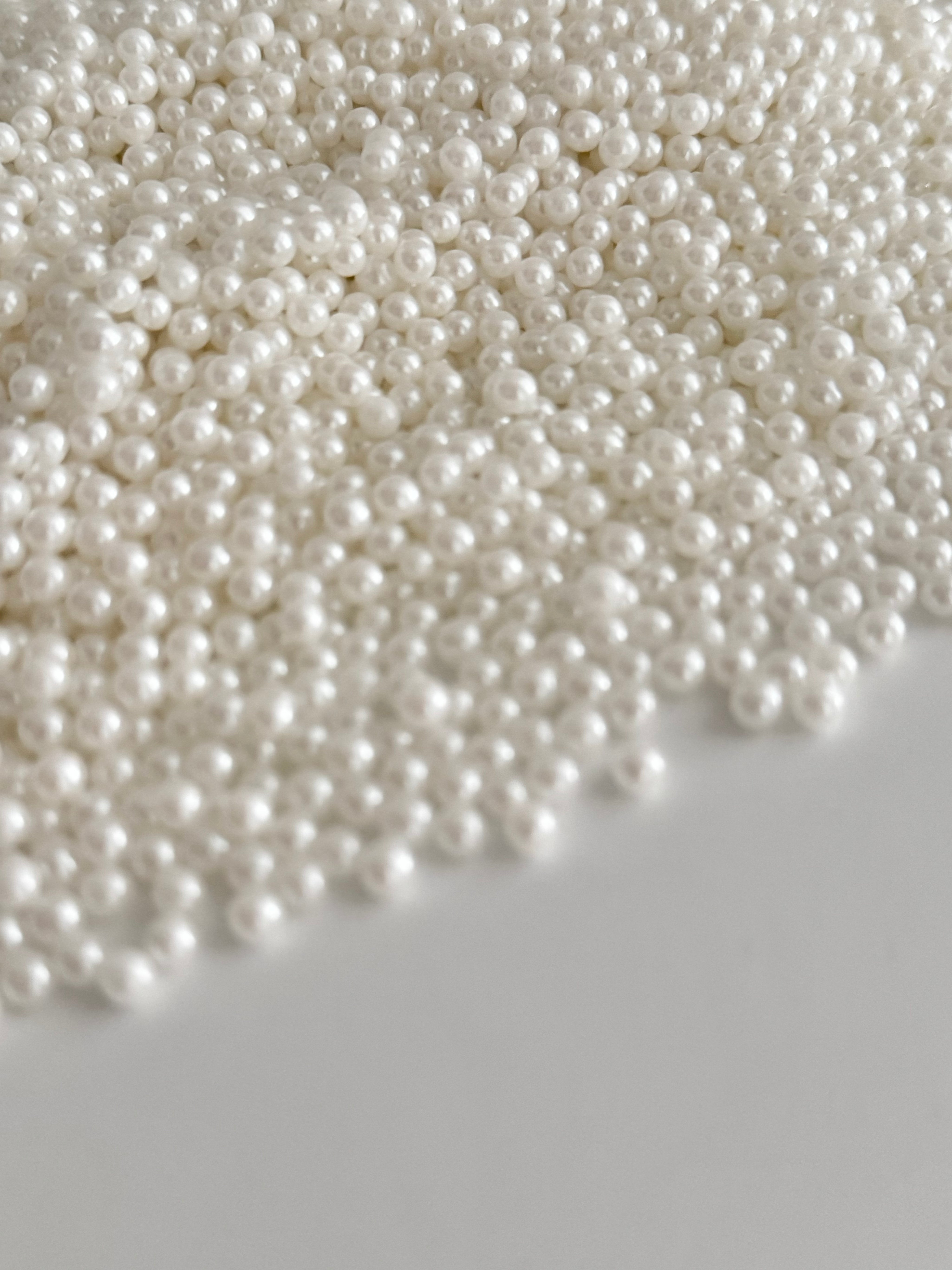 White Pearl Sprinkles 4mm - Sugary Solutions