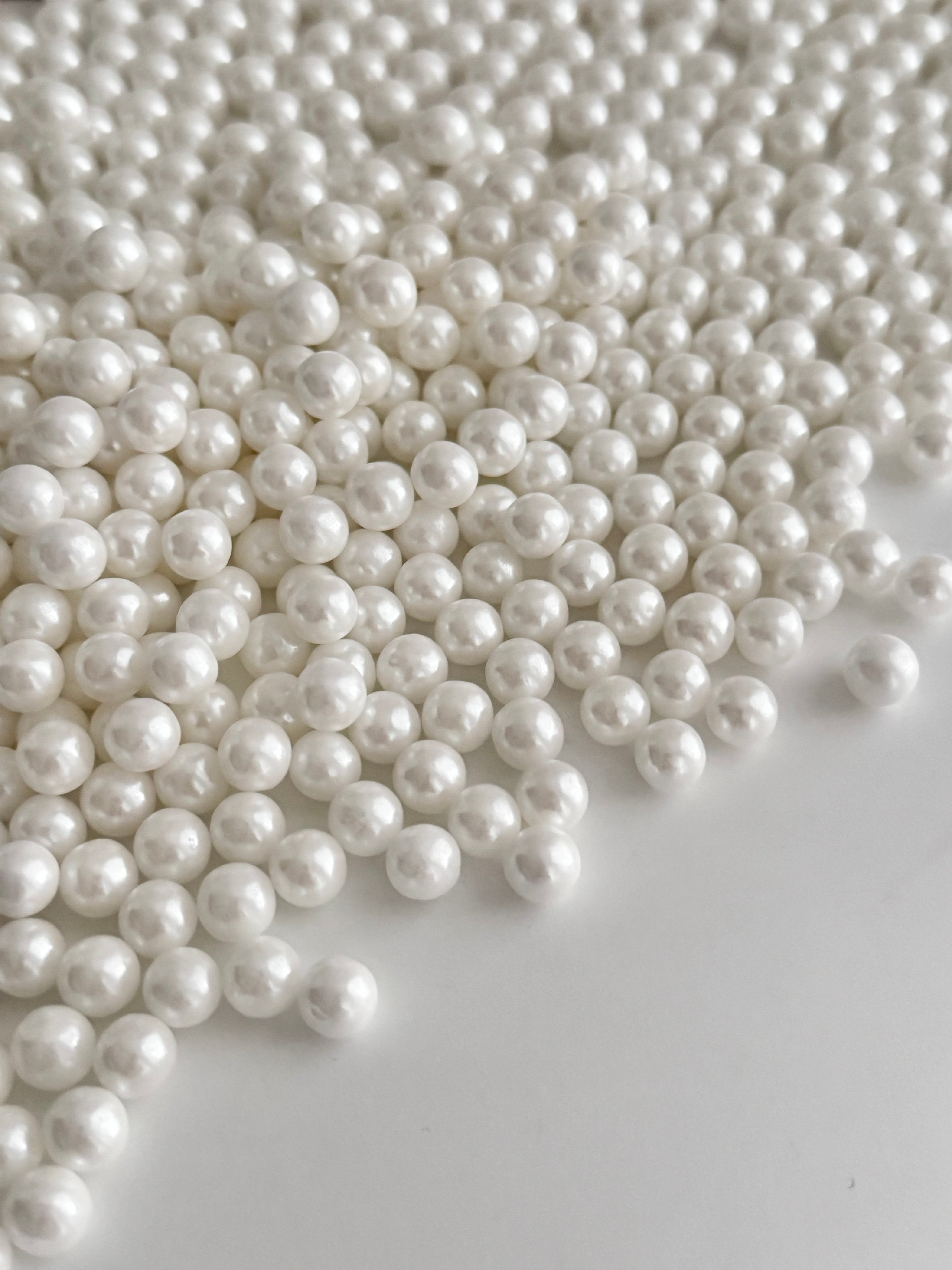 White Pearl Sprinkles 7mm - Sugary Solutions