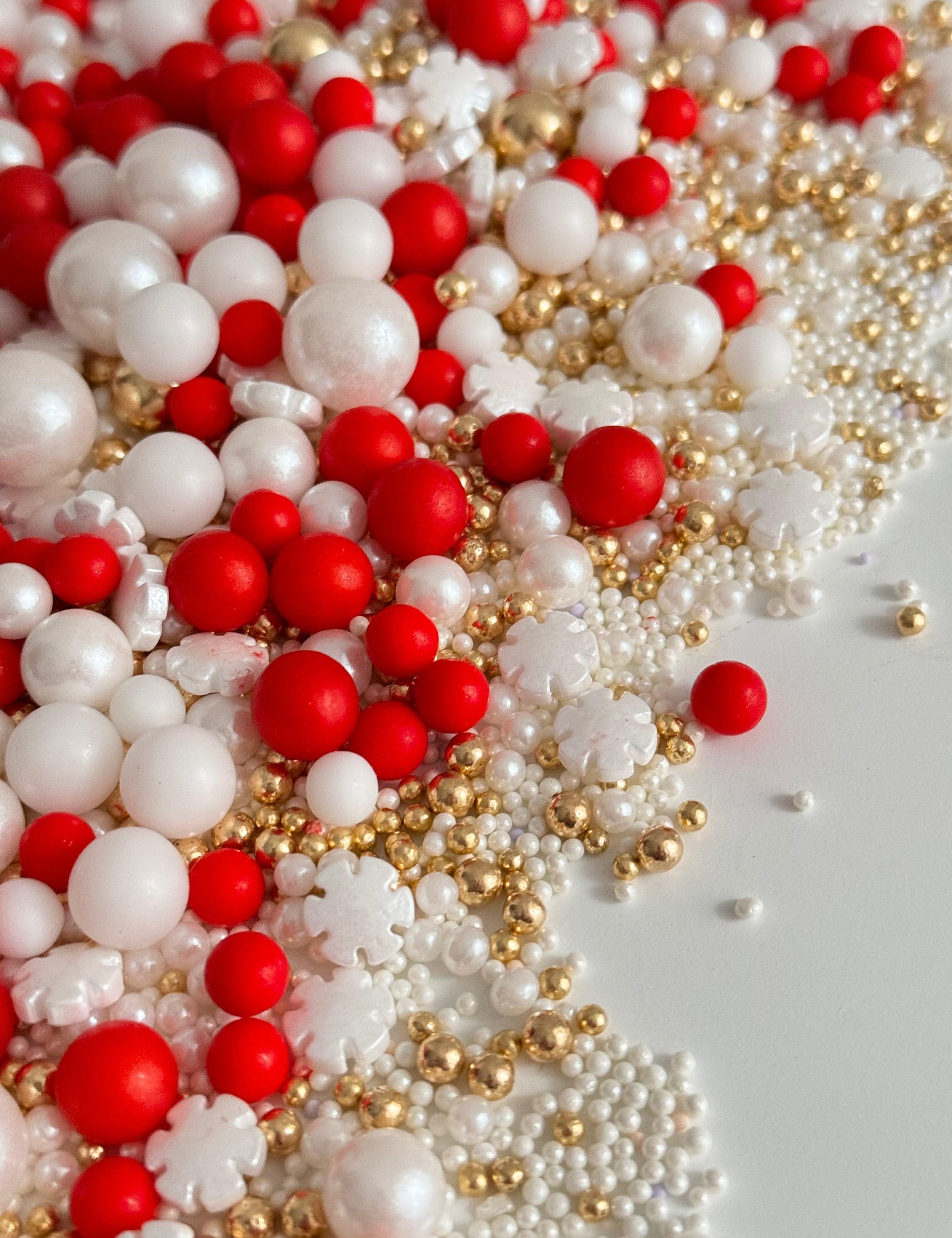 Christmas Snowflakes Sprinkle Mix - Halal, Vegan, Gluten & Dairy-Free - Sugary Solutions