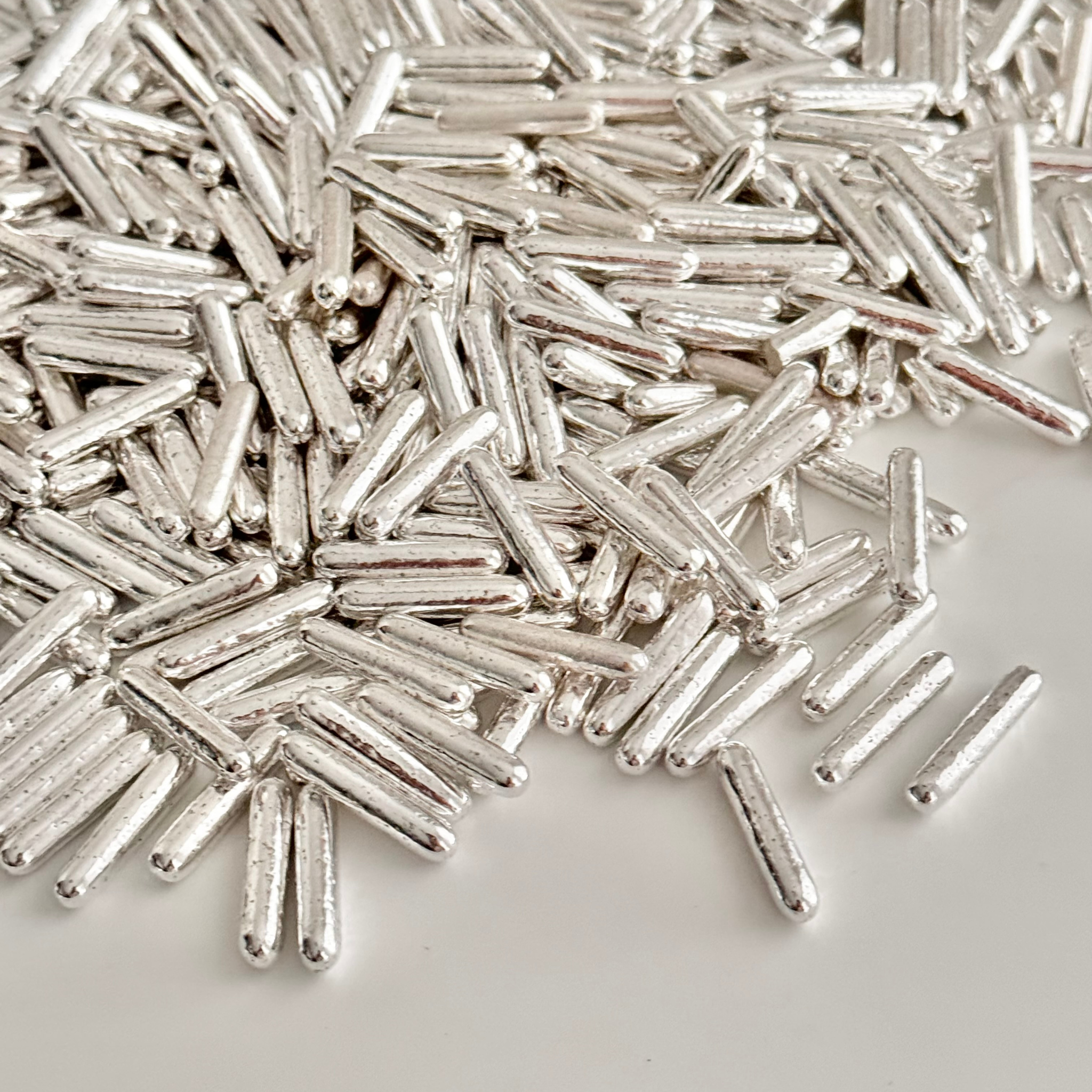 Silver Metallic Sprinkles Rods | Sprinkle Magic